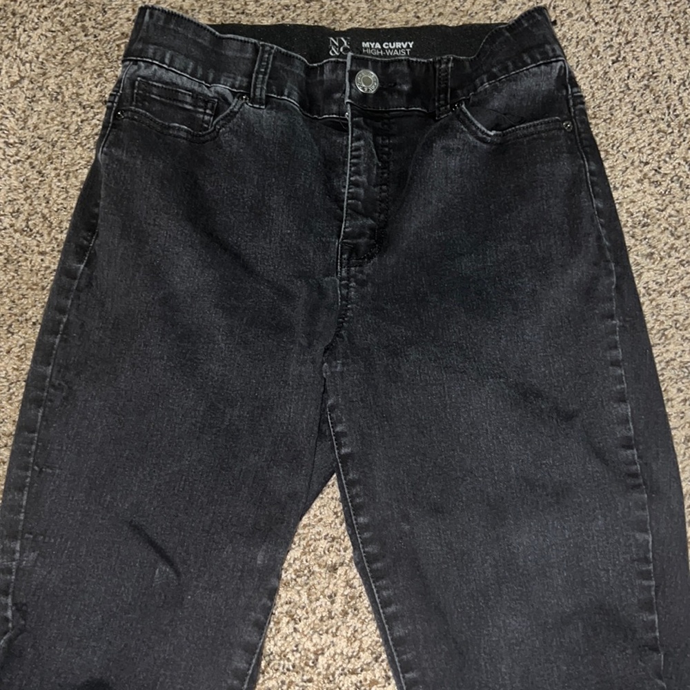 Black Skinny Leg High Rise Jeans